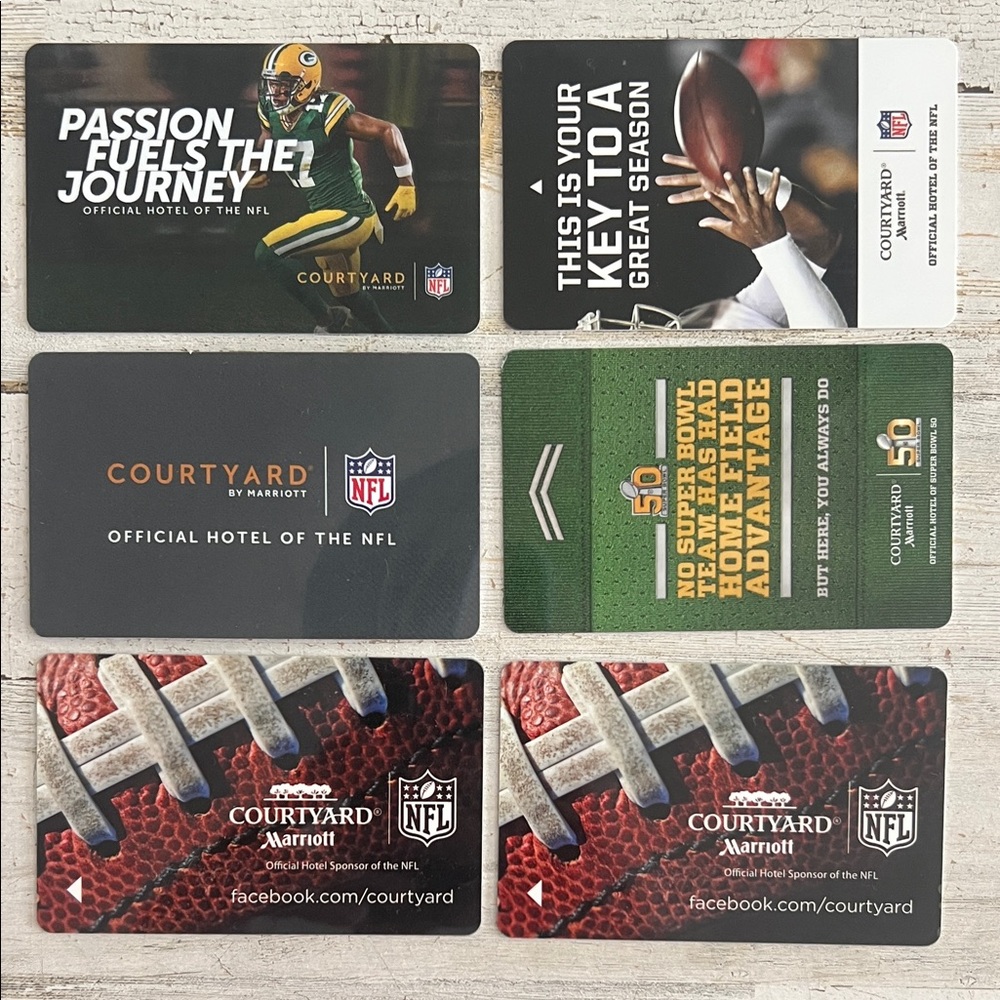 Courtyard by Marriott NFL Art Hotel Key Cards Set